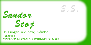 sandor stoj business card